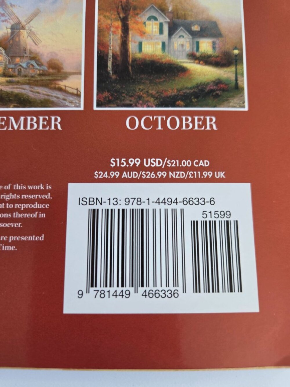 Thomas Kinkade 2016 Painter Of Light Wall Calendar Scenic Artworks Prints Crafts - Picture 3 of 7